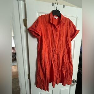 J. Jill Bold Orange Linen dress